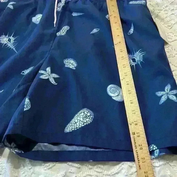 Alex Cannon Seashell Navy & Light Blue Men's Swim Trunks with Pockets. Size  XXL - Picture 9 of 10